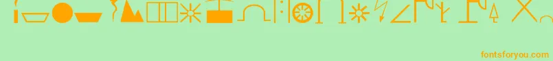 Zn Font – Orange Fonts on Green Background