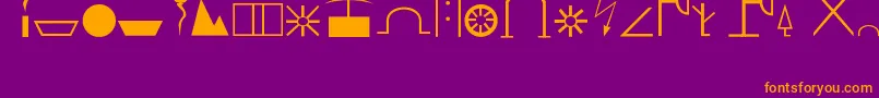 Zn Font – Orange Fonts on Purple Background