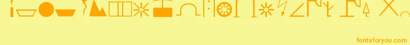 フォントZn – オレンジの文字が黄色の背景にあります。