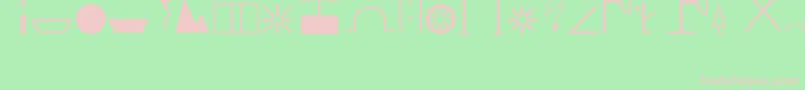 フォントZn – 緑の背景にピンクのフォント