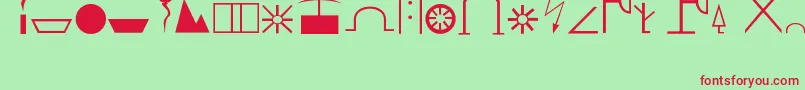 フォントZn – 赤い文字の緑の背景