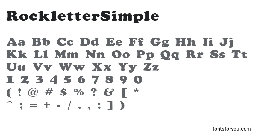 Czcionka RockletterSimple – alfabet, cyfry, specjalne znaki