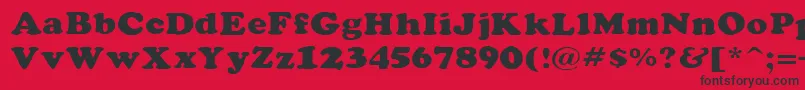 RockletterSimple Font – Black Fonts on Red Background