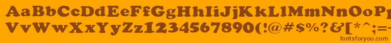 Więcej informacji o czcionce RockletterSimple Czcionka RockletterSimple – brązowe czcionki na pomarańczowym tle