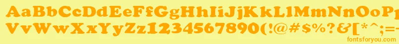 Czcionka RockletterSimple – pomarańczowe czcionki na żółtym tle