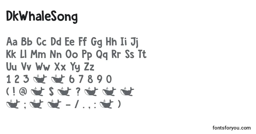 Schriftart DkWhaleSong – Alphabet, Zahlen, spezielle Symbole
