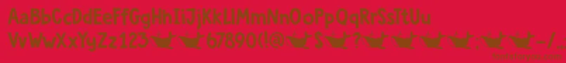 DkWhaleSong Font – Brown Fonts on Red Background