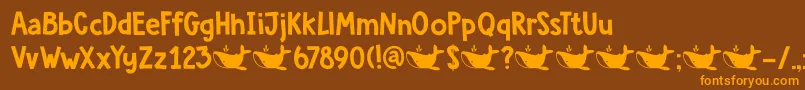 DkWhaleSong Font – Orange Fonts on Brown Background