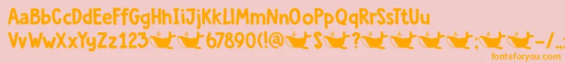 DkWhaleSong Font – Orange Fonts on Pink Background