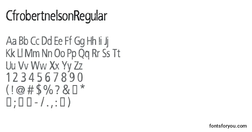 A fonte CfrobertnelsonRegular – alfabeto, números, caracteres especiais