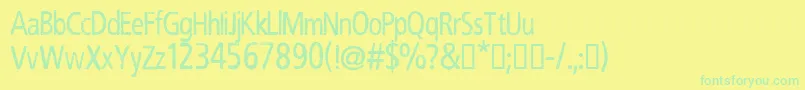 Fonte CfrobertnelsonRegular – fontes verdes em um fundo amarelo