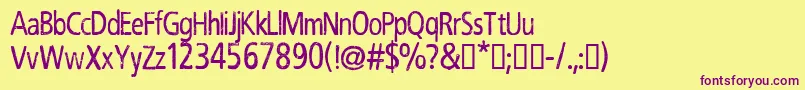 CfrobertnelsonRegular Font – Purple Fonts on Yellow Background