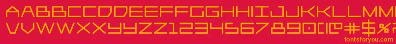 Player1upblack-Schriftart – Orangefarbene Schriften auf rotem Hintergrund