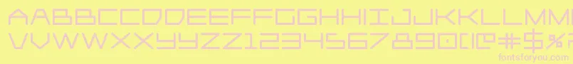 Player1upblack-fontti – vaaleanpunaiset fontit keltaisella taustalla
