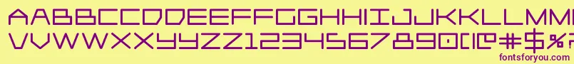 フォントPlayer1upblack – 紫色のフォント、黄色の背景