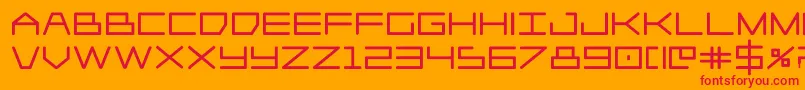Player1upblack-Schriftart – Rote Schriften auf orangefarbenem Hintergrund