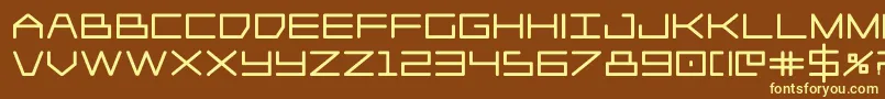 Player1upblack-fontti – keltaiset fontit ruskealla taustalla