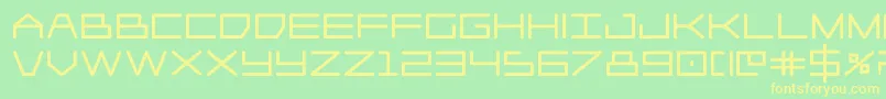 Fonte Player1upblack – fontes amarelas em um fundo verde