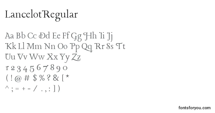 Шрифт LancelotRegular – алфавит, цифры, специальные символы