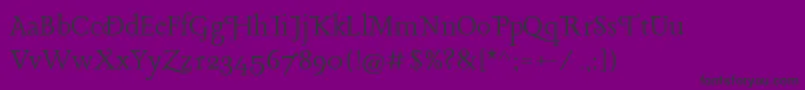 フォントLancelotRegular – 紫の背景に黒い文字