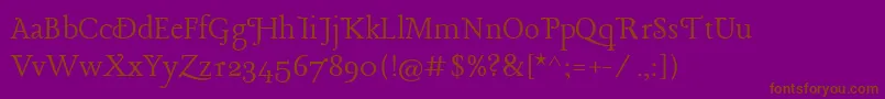 Шрифт LancelotRegular – коричневые шрифты на фиолетовом фоне