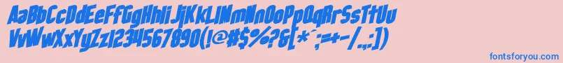 Police SfObliquitiesBold – polices bleues sur fond rose
