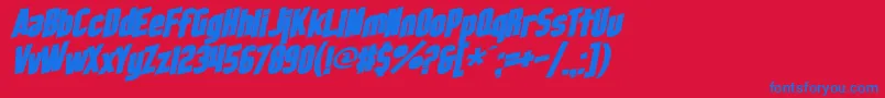 SfObliquitiesBold Font – Blue Fonts on Red Background