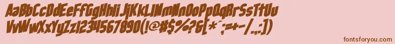 Шрифт SfObliquitiesBold – коричневые шрифты на розовом фоне