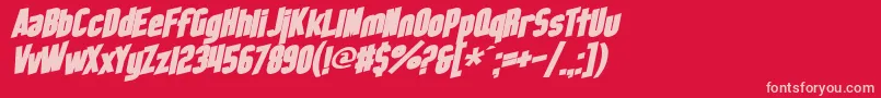 フォントSfObliquitiesBold – 赤い背景にピンクのフォント