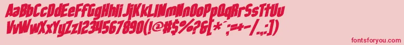 フォントSfObliquitiesBold – ピンクの背景に赤い文字