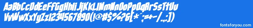 Fonte SfObliquitiesBold – fontes brancas em um fundo azul