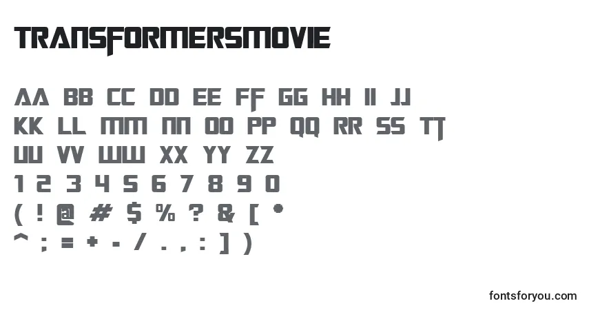 TransformersMovieフォント–アルファベット、数字、特殊文字