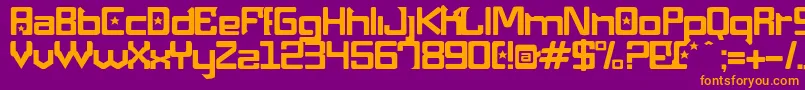 Maquinap Font – Orange Fonts on Purple Background