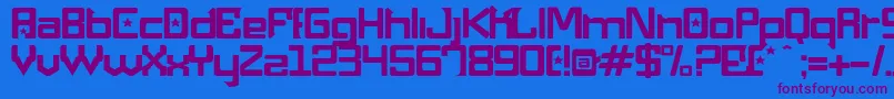Maquinap Font – Purple Fonts on Blue Background