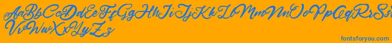 HardestStyleDemo Font – Blue Fonts on Orange Background