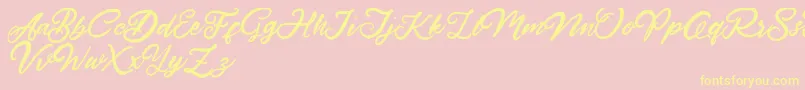 HardestStyleDemo-Schriftart – Gelbe Schriften auf rosa Hintergrund