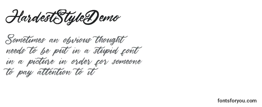 Review of the HardestStyleDemo (105613) Font