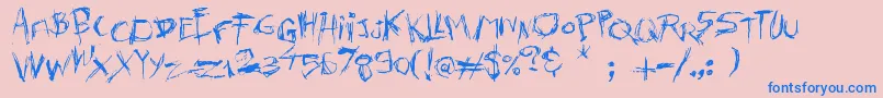KillersMove Font – Blue Fonts on Pink Background