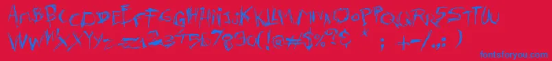 KillersMove Font – Blue Fonts on Red Background