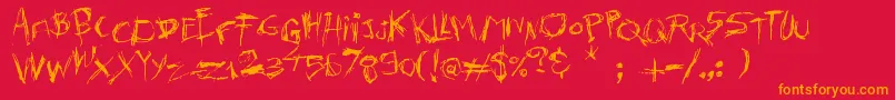 KillersMove Font – Orange Fonts on Red Background