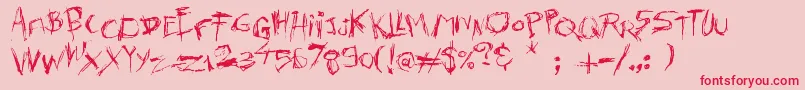 フォントKillersMove – ピンクの背景に赤い文字