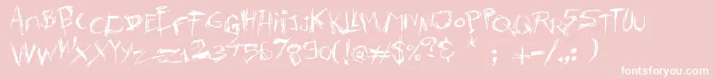 KillersMove-Schriftart – Weiße Schriften auf rosa Hintergrund