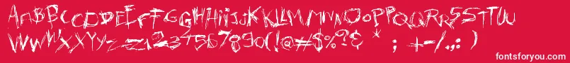 Fonte KillersMove – fontes brancas em um fundo vermelho