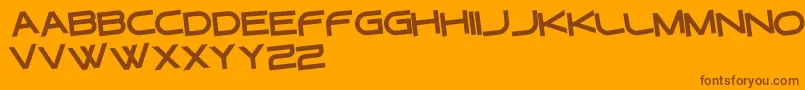 GtekRegularInclinadas Font – Brown Fonts on Orange Background