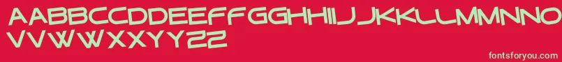 フォントGtekRegularInclinadas – 赤い背景に緑の文字