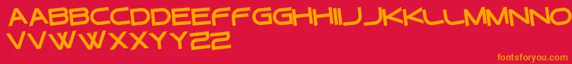 Fonte GtekRegularInclinadas – fontes laranjas em um fundo vermelho