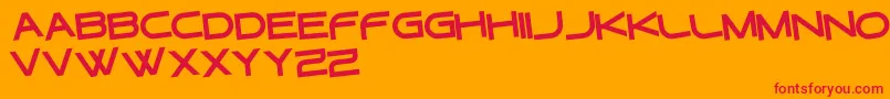 GtekRegularInclinadas Font – Red Fonts on Orange Background