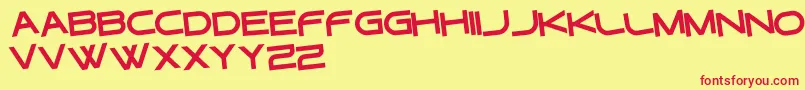 フォントGtekRegularInclinadas – 赤い文字の黄色い背景