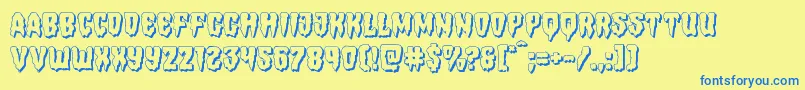 Hemogoblin3D Font – Blue Fonts on Yellow Background