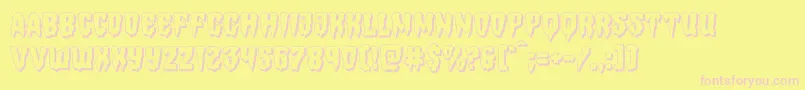Hemogoblin3D Font – Pink Fonts on Yellow Background